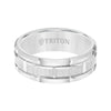 Triton Flat Edge Brick Pattern Center Wedding Band