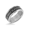 Triton Round Edge Laser Cut Center Wedding Band