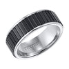 Triton Step Edge Textural Vertical Cut Wedding Band