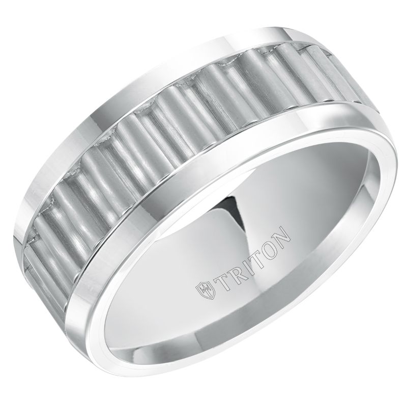 Triton Matte Finish Flat Edge Contemporary Wedding Band