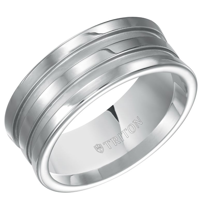 Triton Brigth Finish Concaved Contemporary Wedding Band