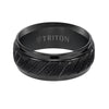 Triton Step Edge Diagonal Cut Contemporary Wedding Band