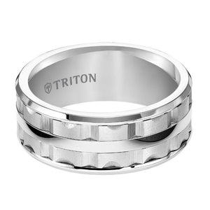 Triton Bevel Edge Matrix Contemporary Wedding Band