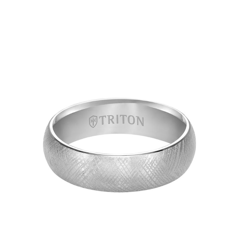 Triton Bevel Edge Florentine Finish Wedding Band