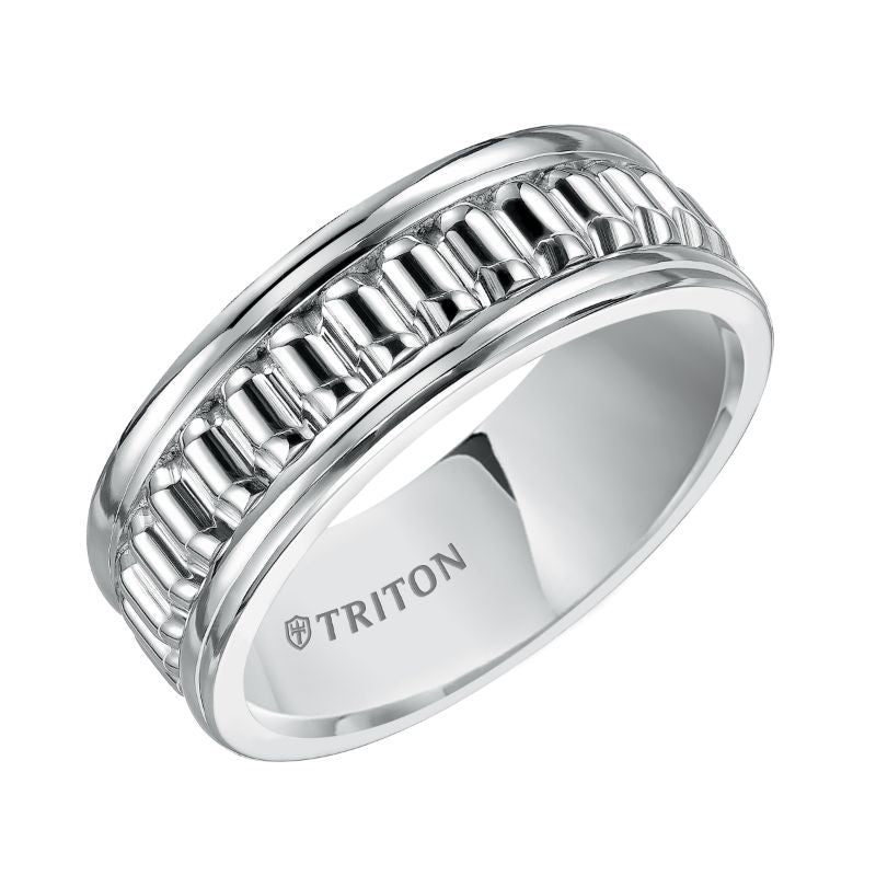 Triton Bright Finish Round Edge Contemporary Wedding Band