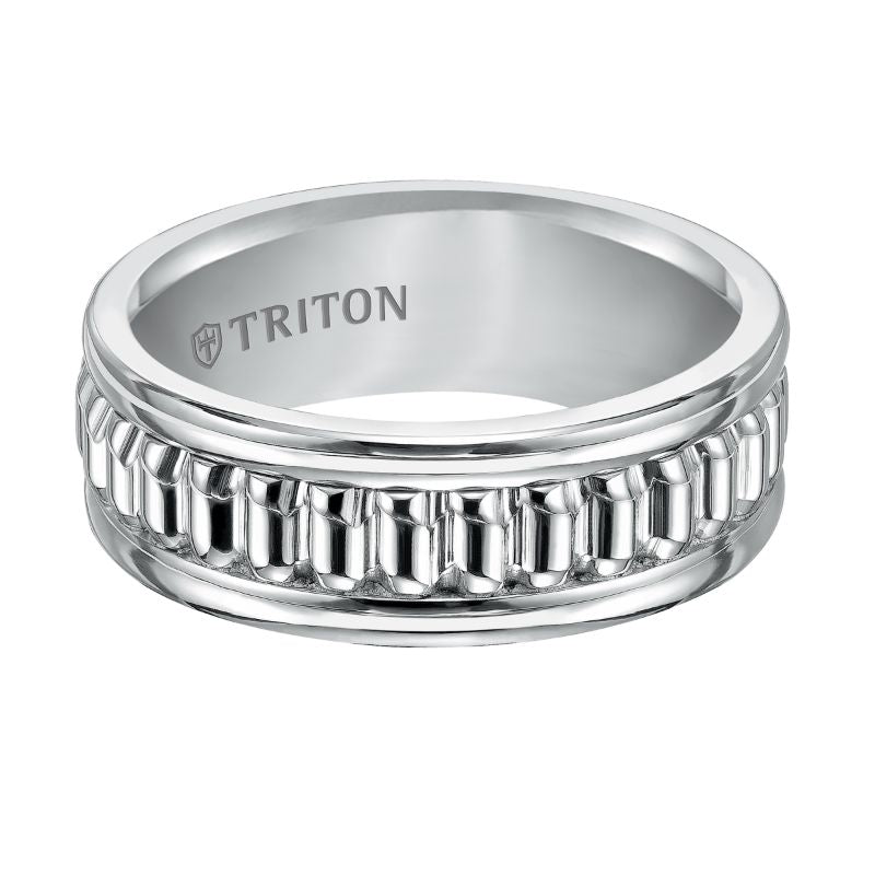 Triton Bright Finish Round Edge Contemporary Wedding Band