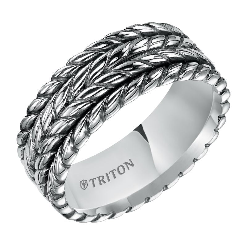 Triton Rope Finish Contemporary Wedding Band