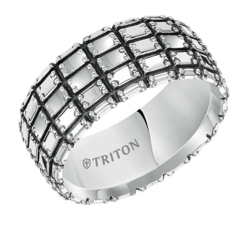 Triton Antique Finish Contemporary Wedding Band