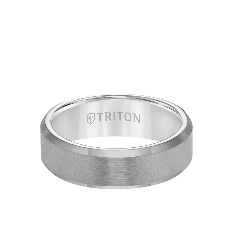 Triton Brush Finish Bevel Edge Classic Wedding Band