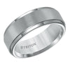 Triton Step Edge Satin Center Classic Wedding Band