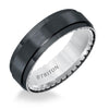 Triton Brush Finish Step Edge Contemporary Wedding Band