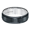 Triton Brush Finish Step Edge Contemporary Wedding Band