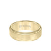 Triton Step Edge Satin Center Contemporary Wedding Band