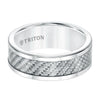 Triton Flat Edge Black Carbon Fiber Center Wedding Band