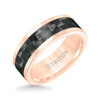 Triton Flat Edge Black Carbon Fiber Center Wedding Band