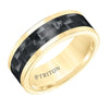 Triton Flat Edge Black Carbon Fiber Center Wedding Band