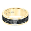 Triton Flat Edge Black Carbon Fiber Center Wedding Band