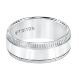 Triton Coin Edge Flat Bright Center Wedding Band