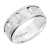 Triton Coin Edge Vertical Cut Center Wedding Band