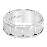 Triton Coin Edge Vertical Cut Center Wedding Band