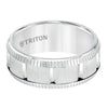 Triton Coin Edge Vertical Cut Center Wedding Band