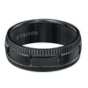 Triton Coin Edge Vertical Cut Center Wedding Band