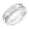 Triton Coin Edge Vertical Cut Center Wedding Band