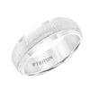 Triton Round Edge Brushed Vertical Center Wedding Band