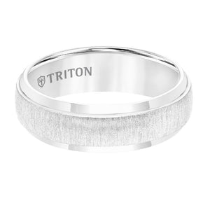 Triton Round Edge Brushed Vertical Center Wedding Band