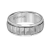 Triton Round Edge Brushed Faceted Center Wedding Band