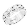 Triton Bevel Edge Brushed Link Center Wedding Band