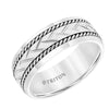 Triton Bevel Edge Woven Cut Center Wedding Band