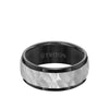 Triton Bevel Edge Sandblasted Center Wedding Band