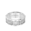 Triton Bevel Edge Sandblasted Center Wedding Band