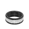 Triton Bevel Edge Sandblasted Center Wedding Band