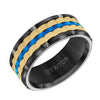 Triton Flat Edge Baskerweave Contemporary Wedding Band