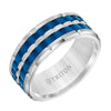 Triton Flat Edge Baskerweave Contemporary Wedding Band