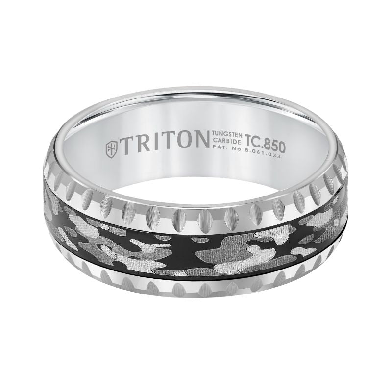 Triton Coin Edge Camouflage Finish Wedding Band