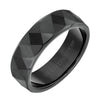 Triton Flat Edge Faceted Diamond Center Wedding Band