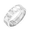 Triton Flat Edge Faceted Diamond Center Wedding Band