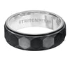 Triton Step Edge Faceted Hexagon Center Wedding Band