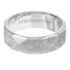 Triton Faceted Edge Faceted Pyramid Center Wedding Band