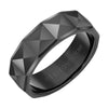 Triton Faceted Edge Faceted Pyramid Center Wedding Band