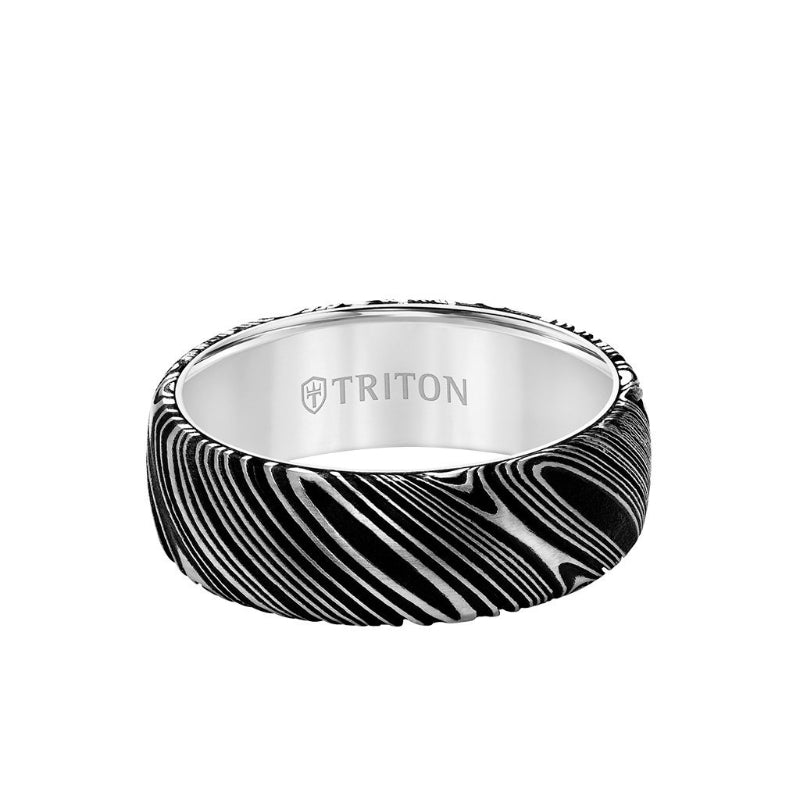 Triton Brush Finish Round Edge Contemporary Wedding Band