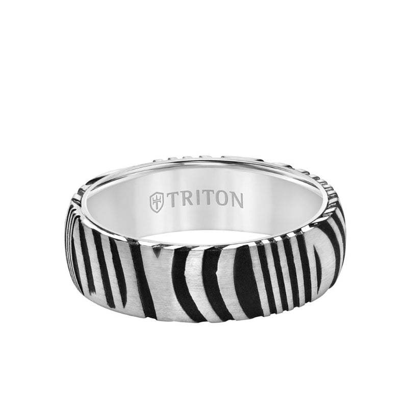 Triton Brush Finish Round Edge Contemporary Wedding Band