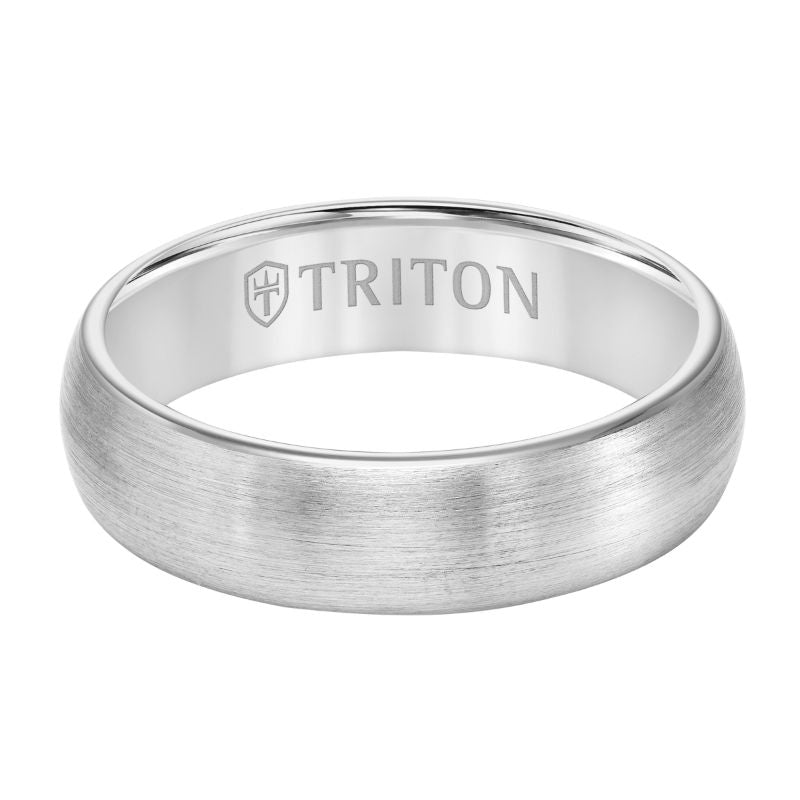 Triton Satin Finish Roll Edge Classic Wedding Band