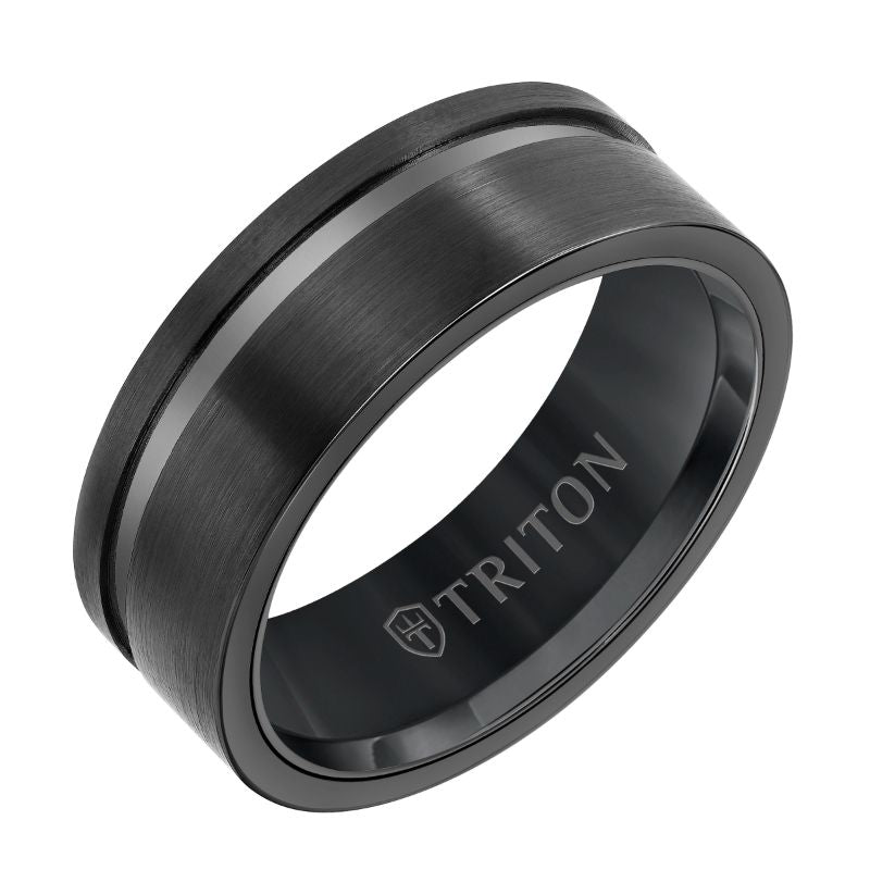 Triton Satin Finish Round Edge Contemporary Wedding Band