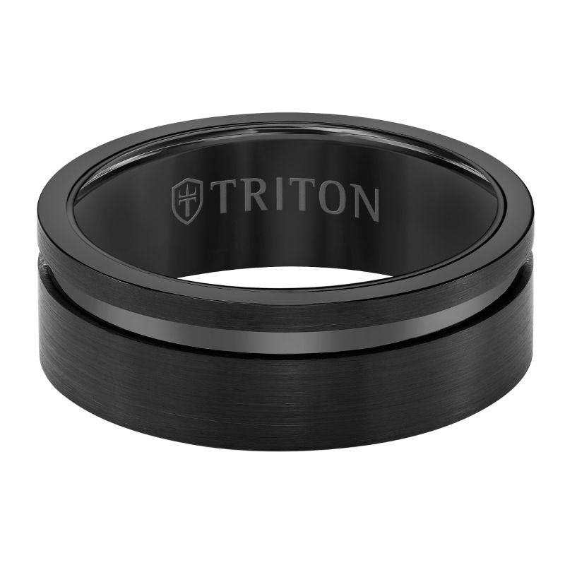 Triton Satin Finish Round Edge Contemporary Wedding Band