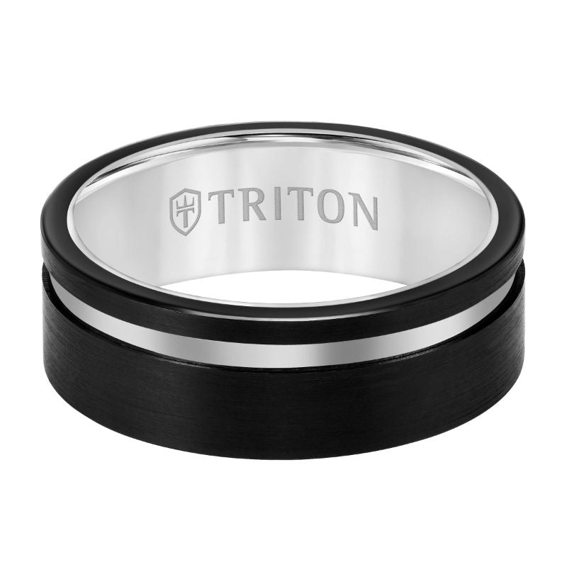 Triton Satin Finish Round Edge Contemporary Wedding Band