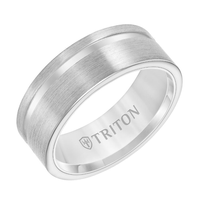 Triton Satin Finish Round Edge Contemporary Wedding Band